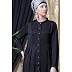 Designer front open Satin abaya- Black